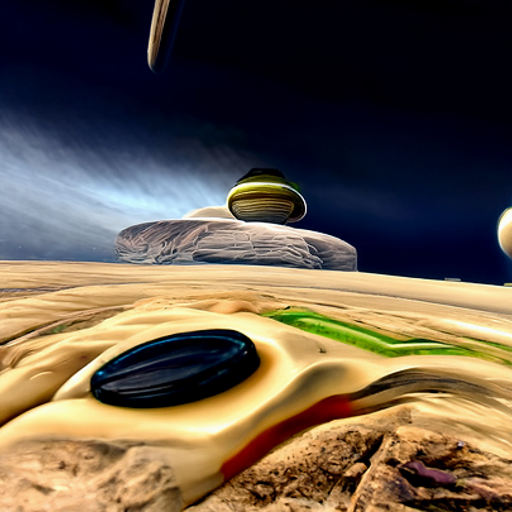 Saturn setting on a Martian landscape space interstellar planetary hyper realistic [Disco Diffusion v5] 4049835