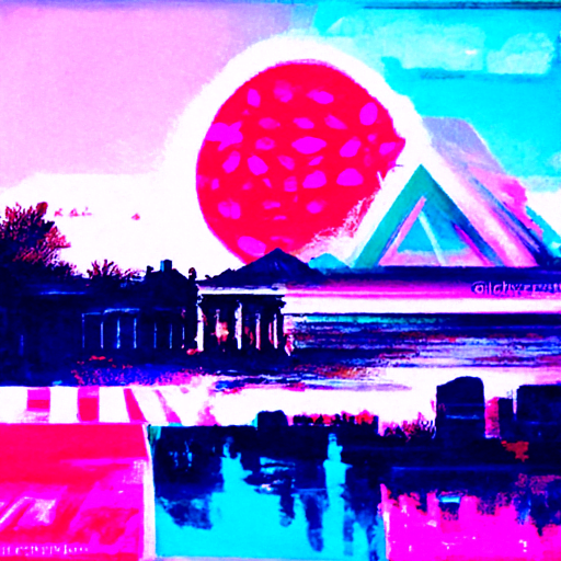 a creepy painting of neoclassical sacred geometry anaglyphic chillwave with glitchart sunset [Disco Diffusion v5] 1757306000