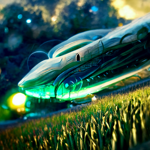 a lovecraftian spaceship with glowing lights in a beautiful serene field trending on artstation magic realism [Disco Diffusion v5] 1088939795