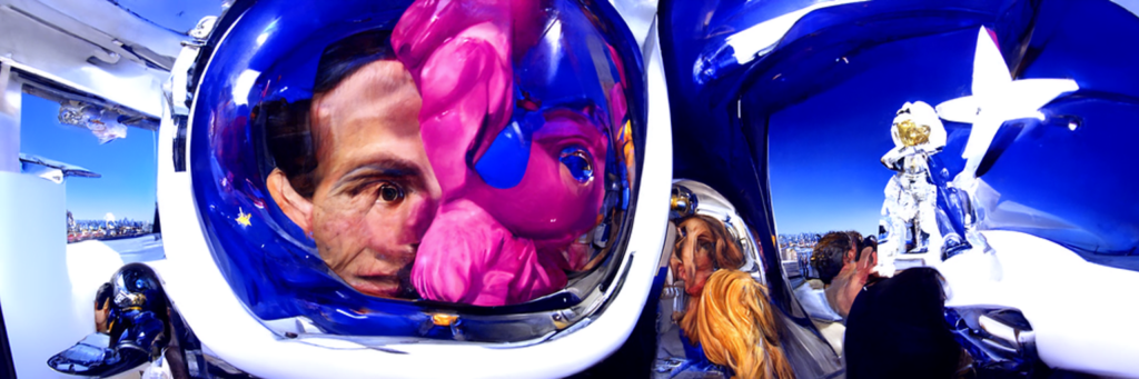 an astronaut viewing the stars from a cockpit by jeff koons [Disco Diffusion v5] 816446504