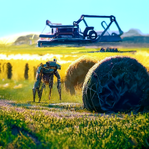 robotic machines farming a field of hay by alfred kubin and alena aenami trending on artstation [Disco Diffusion v5] 1801209338