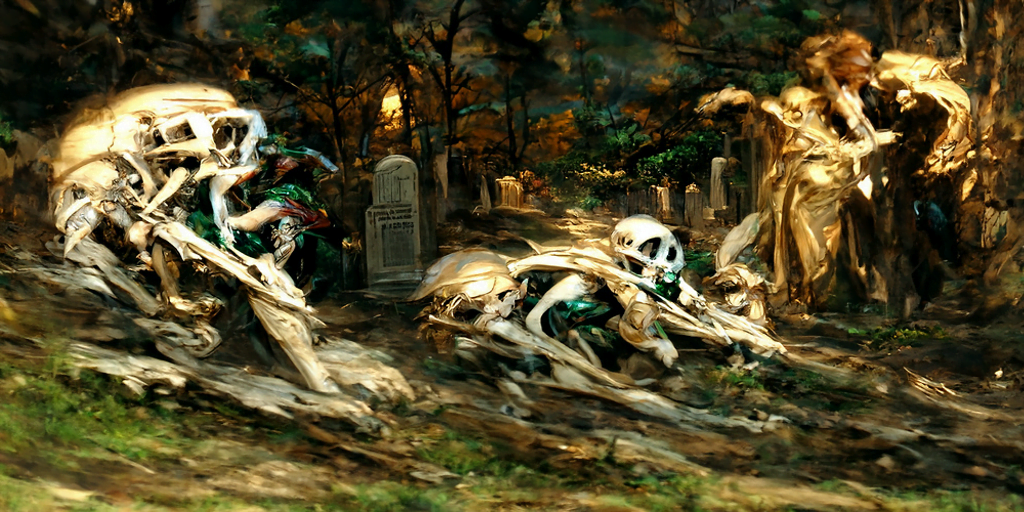 skeletons escaping their grave graveyard by asher brown durand and rebecca guay [Disco Diffusion v5] 1833428626
