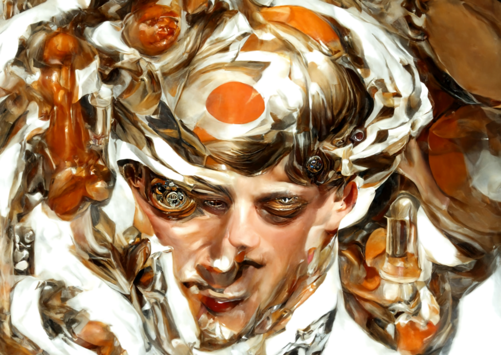 supercharged macroscopic organo-psychedelia man in a dress d by JC Leyendecker [Disco Diffusion v5] 519061209