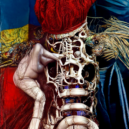 the anatomy of a monster skeletal system 35mm trending on artstation beautiful by Ernst Fuchs [Disco Diffusion v5] 1169410466