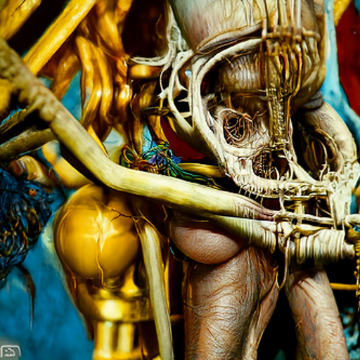 the anatomy of a monster skeletal system 35mm trending on artstation beautiful by Ernst Fuchs [Disco Diffusion v5] 1192048408