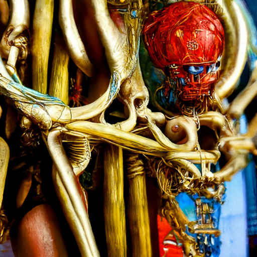 the anatomy of a monster skeletal system 35mm trending on artstation beautiful by Ernst Fuchs [Disco Diffusion v5] 1868412812