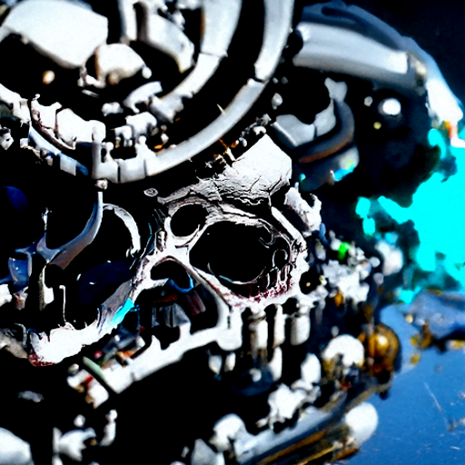 the mechanical skull viewed from space vibrant unreal engine 4k [Disco Diffusion v5] 1869689067