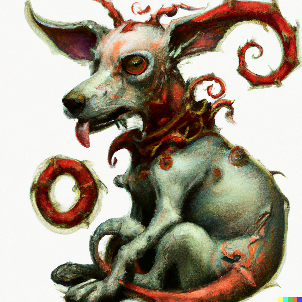 DALL·E 2022-07-12 23.47.46 – cute puppy dog demons by Daniel Merriam