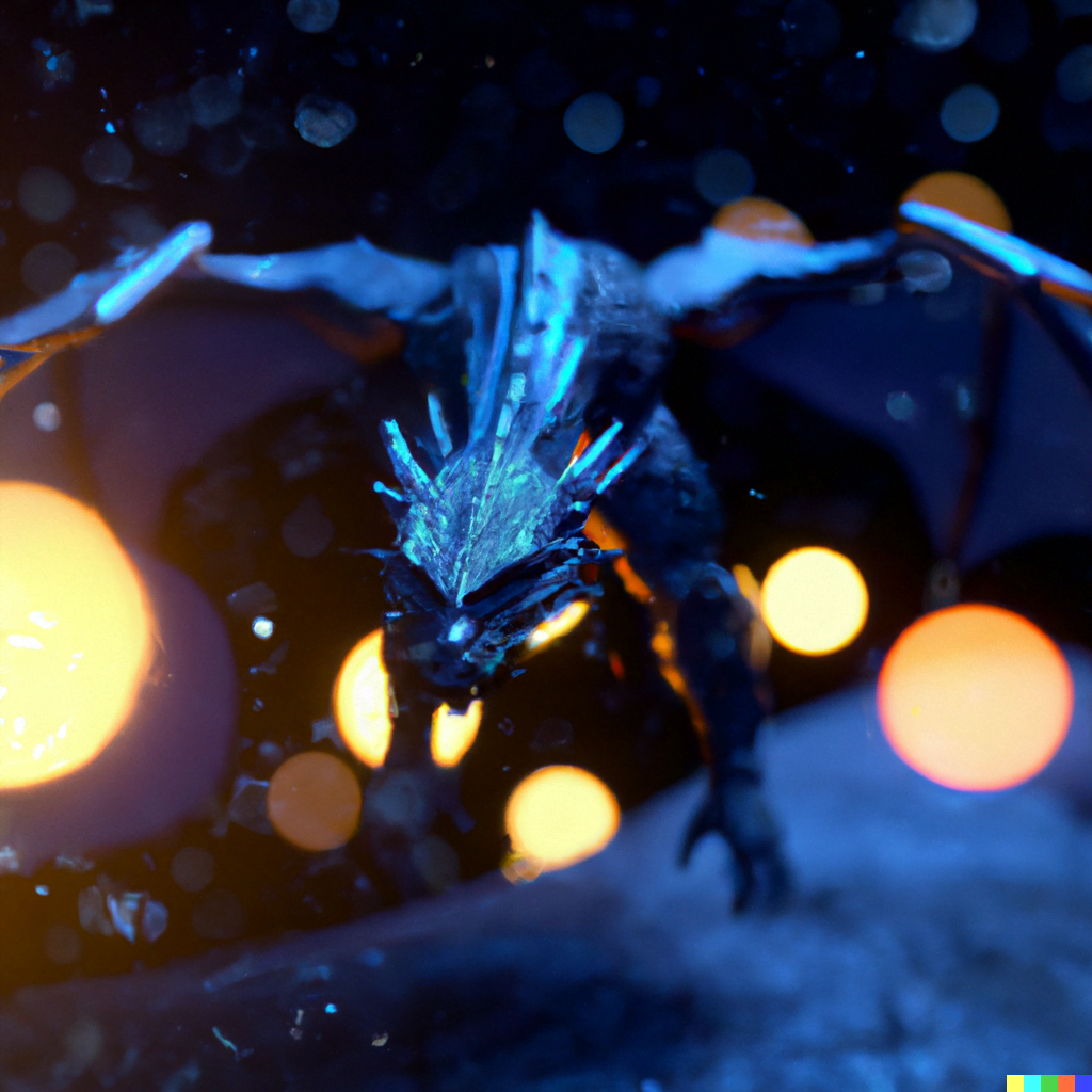 DALL·E 2022-07-13 00.11.28 – a demonic dragon spreading its wings Unreal Engine CryEngine beautiful dark 8k resolution bokeh