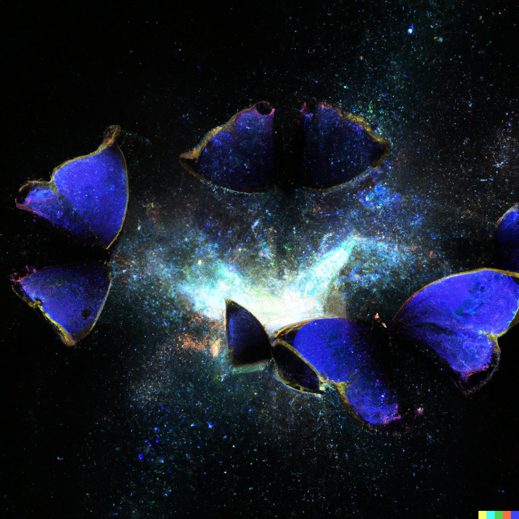 DALL·E 2022-07-13 23.27.13 – galactic supernova butterflies concept art dark digital illustration Unreal Engine render beautiful