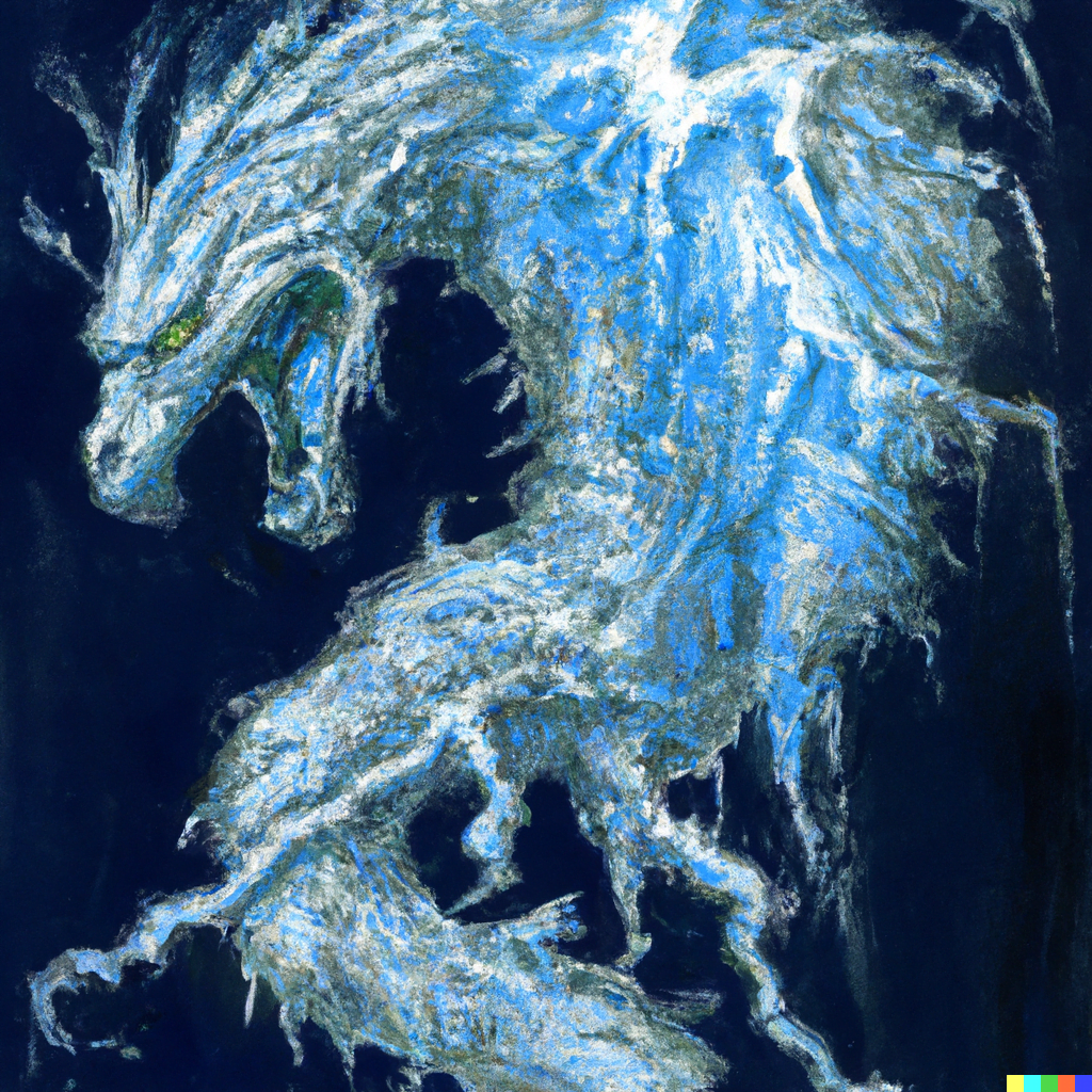 DALL·E 2022-07-14 20.55.28 – an elder brain dragon by Vincent Di Fate