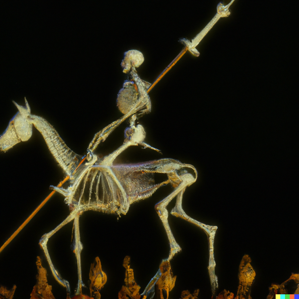 DALL·E 2022-07-14 21.39.38 – a skeleton, sometimes riding a horse but more often wielding a sickle. Surrounding it are undead kings, bishops and commoners and PAUL GUSTAVE DORÉ ne