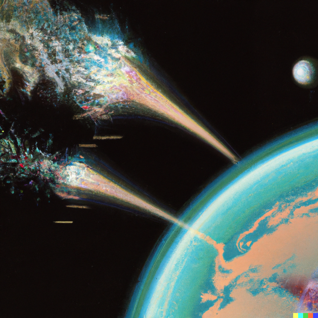 DALL·E 2022-07-15 22.17.00 – the world exploding as seen from space in The Style Of Zdzisław Beksiński, Digital Art pixel art