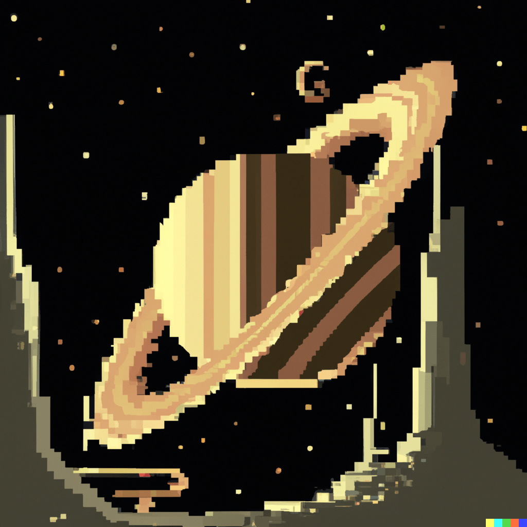 DALL·E 2022-07-15 22.19.44 – saturn in The Style Of Zdzisław Beksiński, pixel art