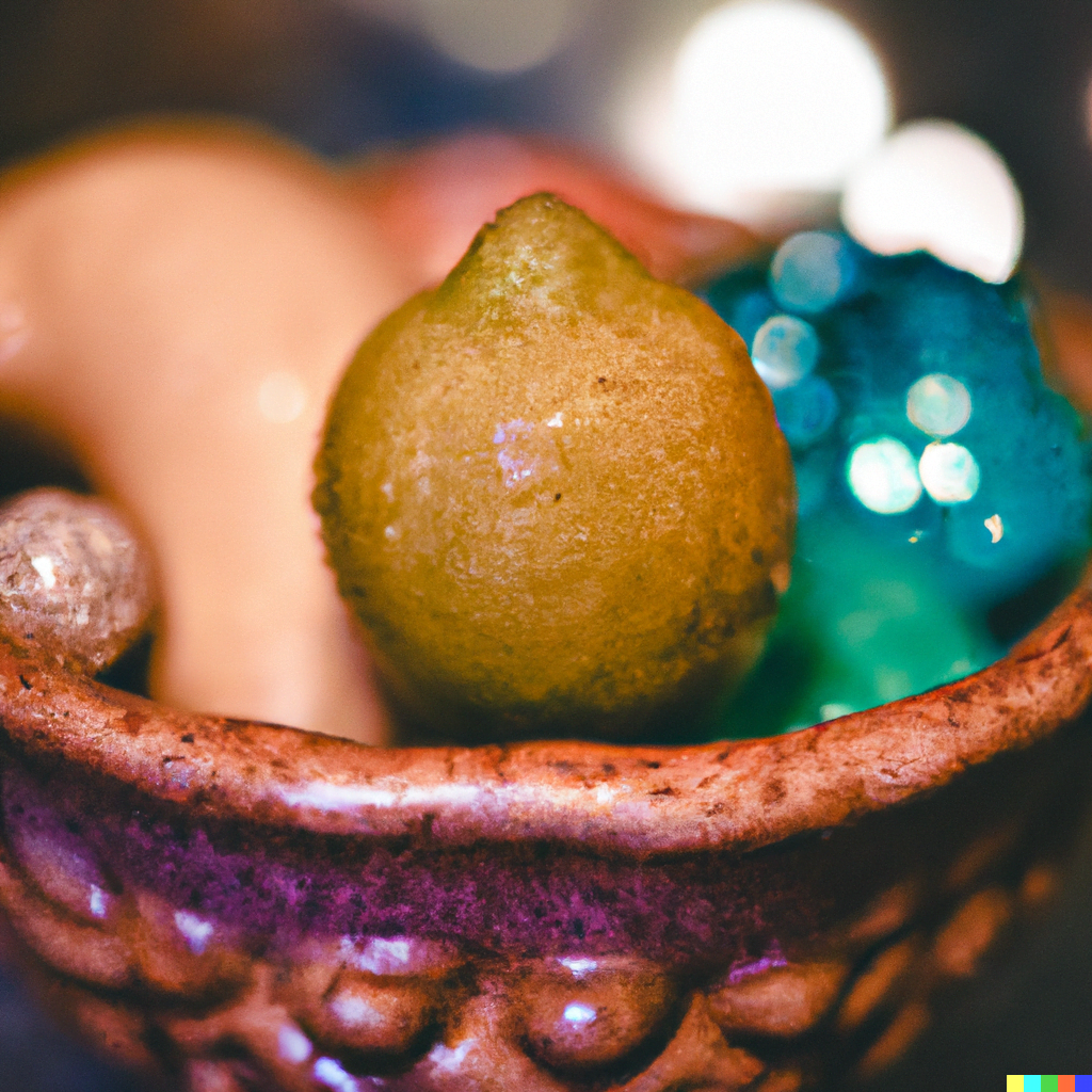DALL·E 2022-07-18 00.00.23 – i gem encrusted bowl of fruit 35mm bokeh