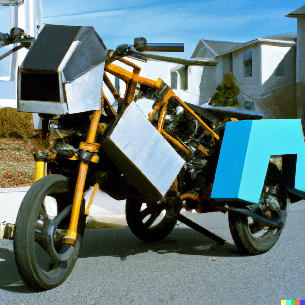 DALL·E 2022-07-18 00.14.09 – a car transformer turning into a bike 35mm photograph