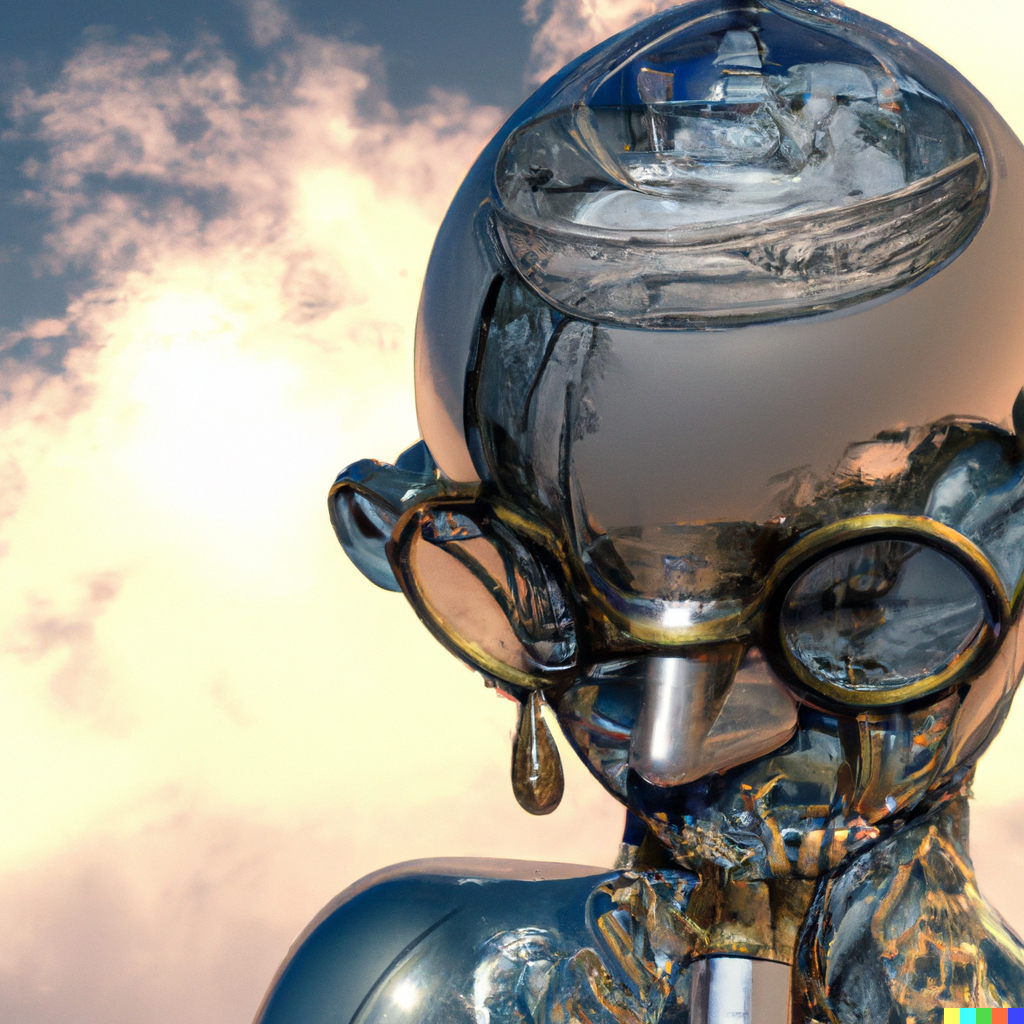 DALL·E 2022-07-24 20.54.48 – a cyborg brain steampunk by gustave dore and Zdzislaw-Beksinski and studio ghibli render a thought