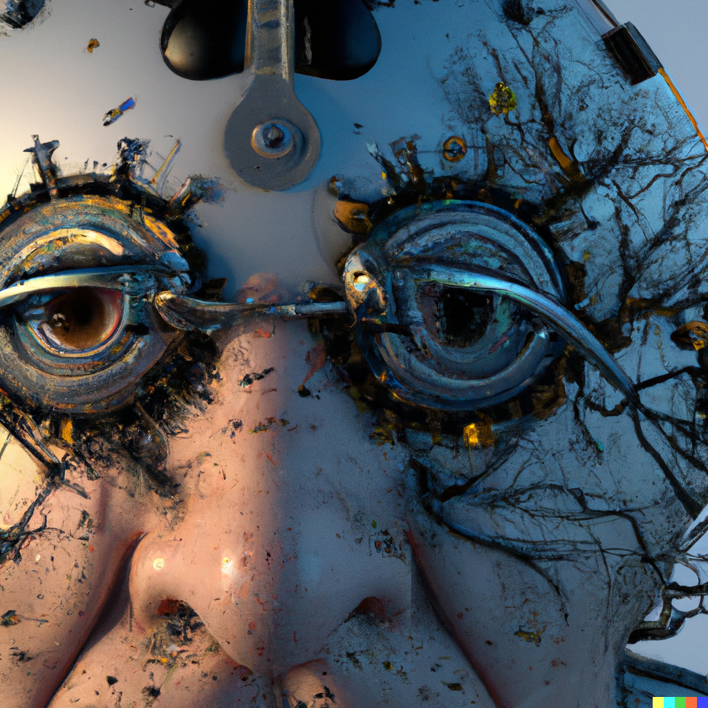 DALL·E 2022-07-24 20.54.58 – a cyborg brain steampunk by gustave dore and Zdzislaw-Beksinski and studio ghibli render a thought