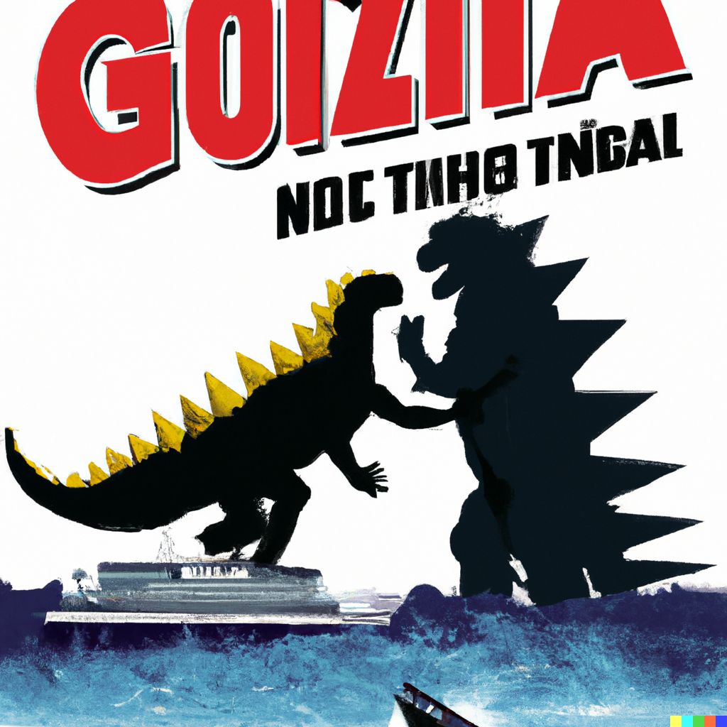 DALL·E 2022-08-25 20.31.58 – godzilla vs the titanic 80s action poster art