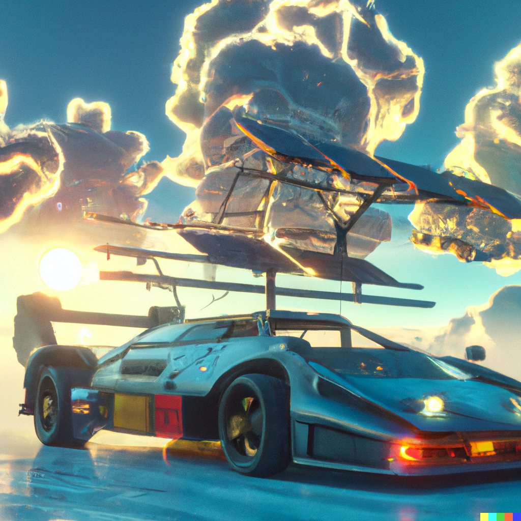 DALL·E 2022-08-25 20.33.24 – concept solar powered Ferrari with solar panels cyberpunk 2 0 7 7. art by jesper ejsing, feng zhu, makoto shinkai, lois van baarle, ilya kuvshinov, ro