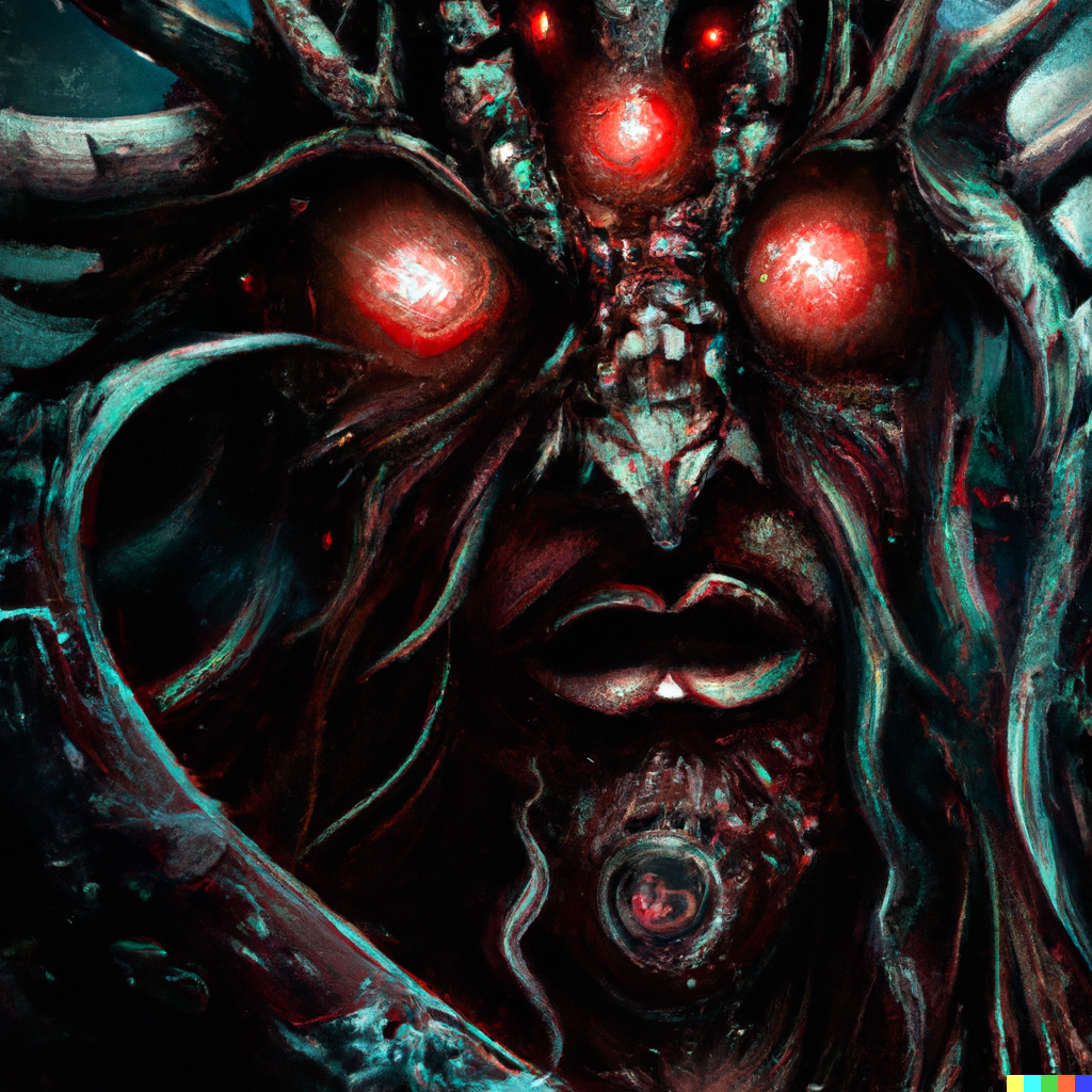 DALL·E 2022-08-26 21.17.01 – portrait of death as a large lovecraftian monster, fantasy, intricate, elegant, highly detailed, digital painting, artstation, concept art, smooth, sh