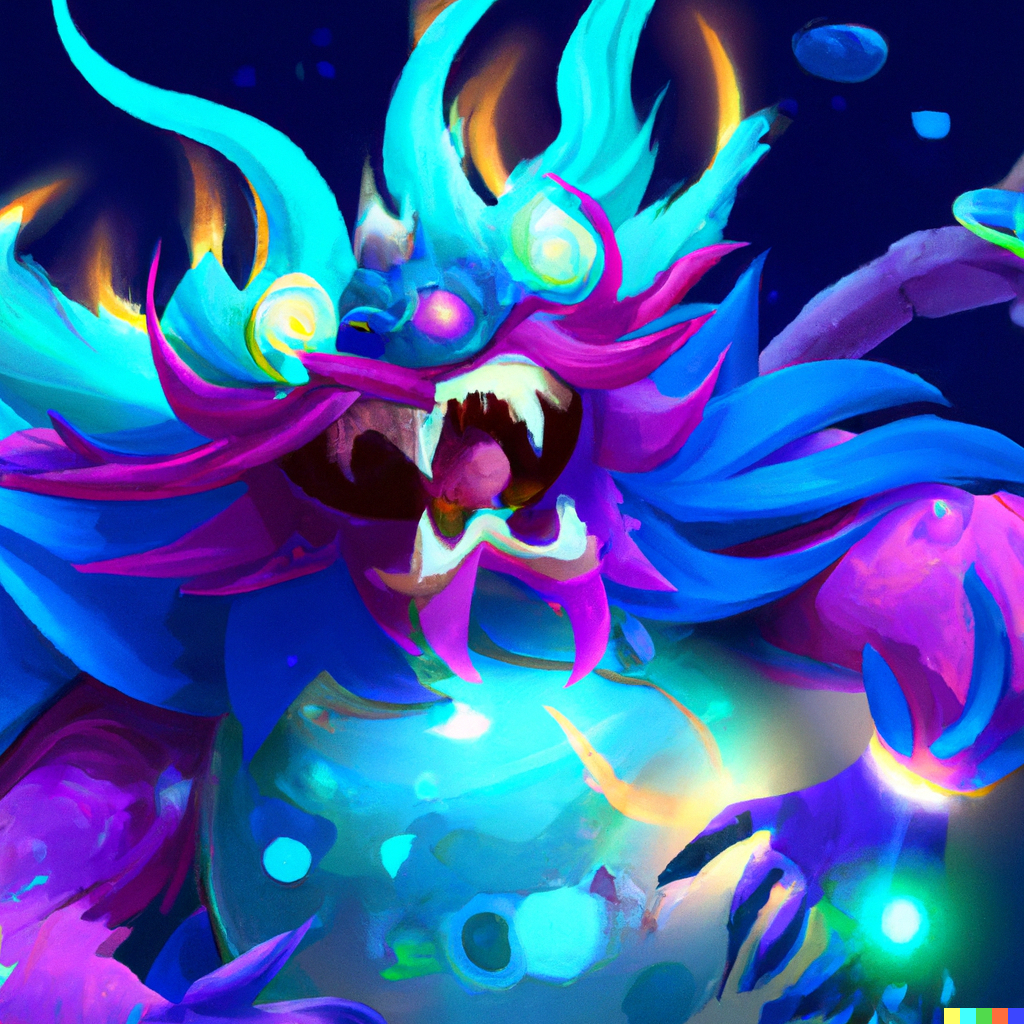 DALL·E 2022-09-03 13.03.11 – a magical cute glowing creature, colorful space theme, bright art masterpiece artstation. 8 k, sharp high quality artwork in style of jose daniel cabr