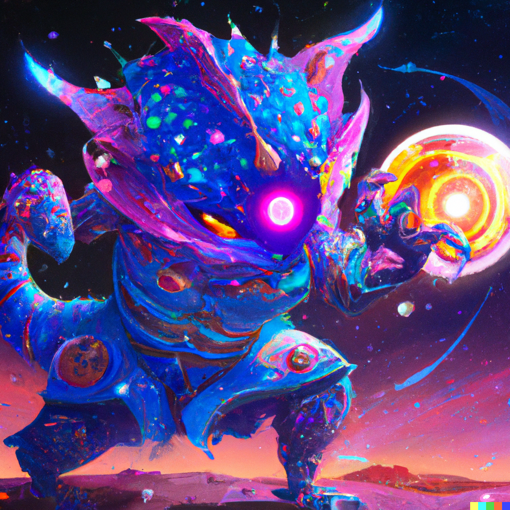 DALL·E 2022-09-03 13.03.17 – a magical cute glowing creature, colorful space theme, bright art masterpiece artstation. 8 k, sharp high quality artwork in style of jose daniel cabr