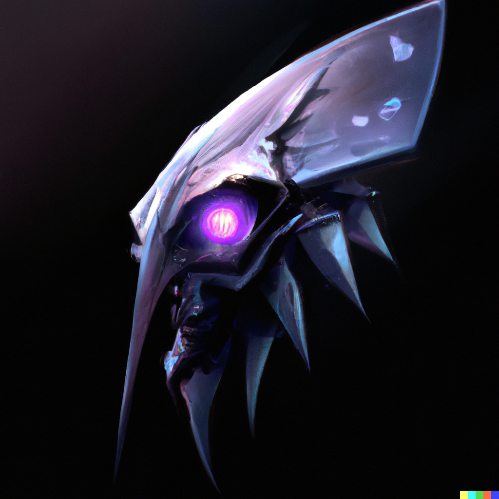 DALL·E 2022-09-03 13.53.13 – anthropomorphic triangle head in opal edgy darkiron firefly, intricate, elegant, highly detailed animal monster, digital painting, artstation, concept