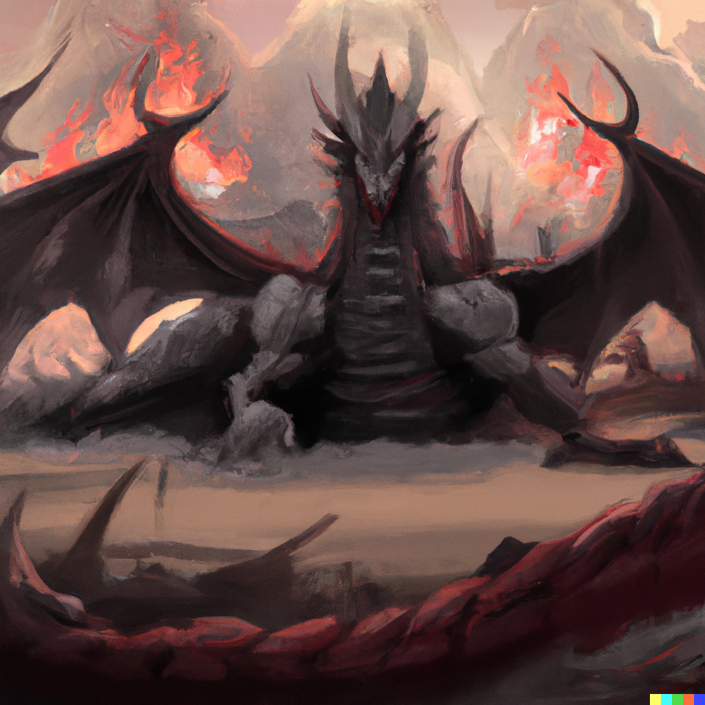 DALL·E 2022-09-08 21.08.08 – undead dragon on ground highly detailed, digital painting, artstation, concept art, smooth, sharp focus, illustration, cinematic lighting, art by artg