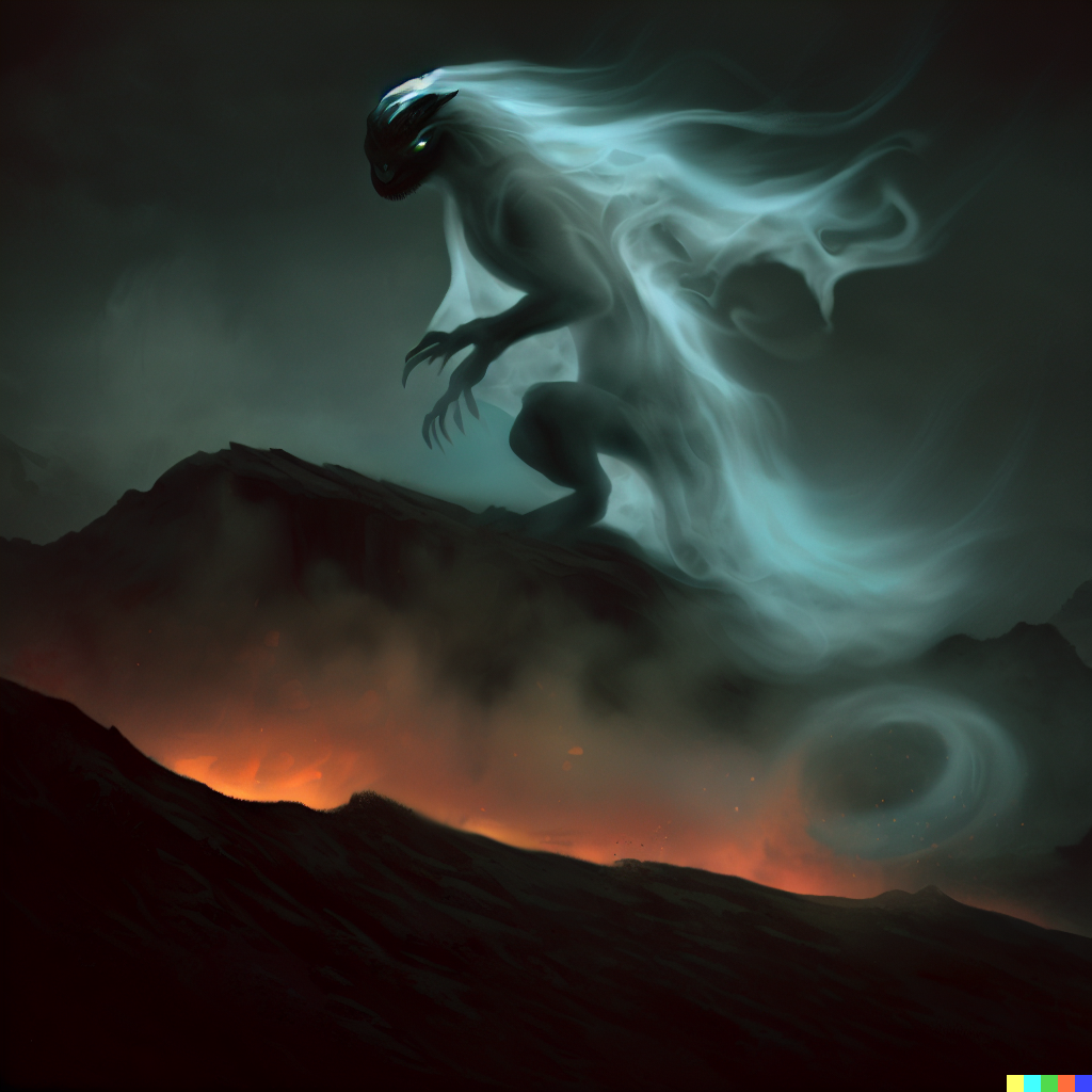 DALL·E 2023-06-26 11.53.36 – the spirit of toothless, the dragon haunting a volcano
