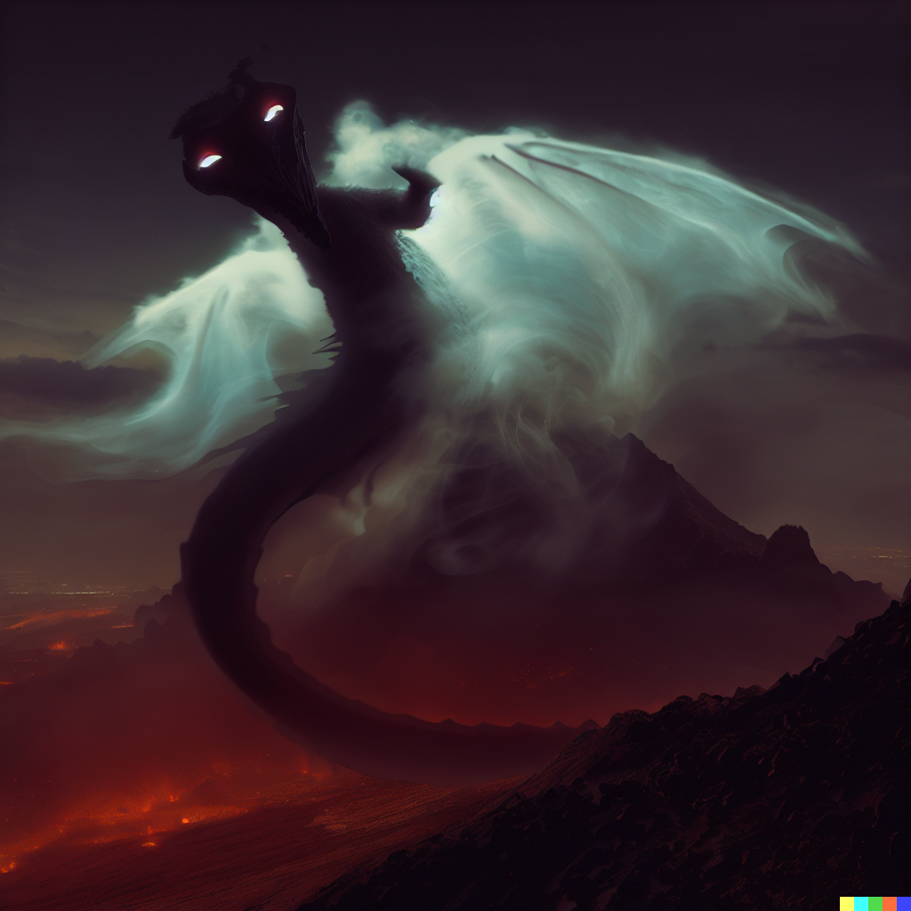 DALL·E 2023-06-26 11.53.39 – the spirit of toothless, the dragon haunting a volcano