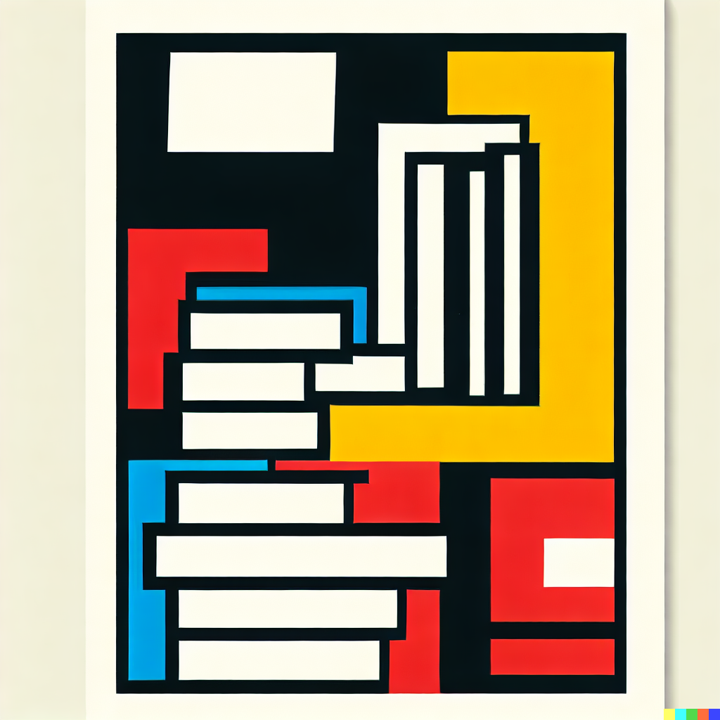 DALL·E 2023-06-26 11.55.37 – Bauhaus poster for libraries book themed