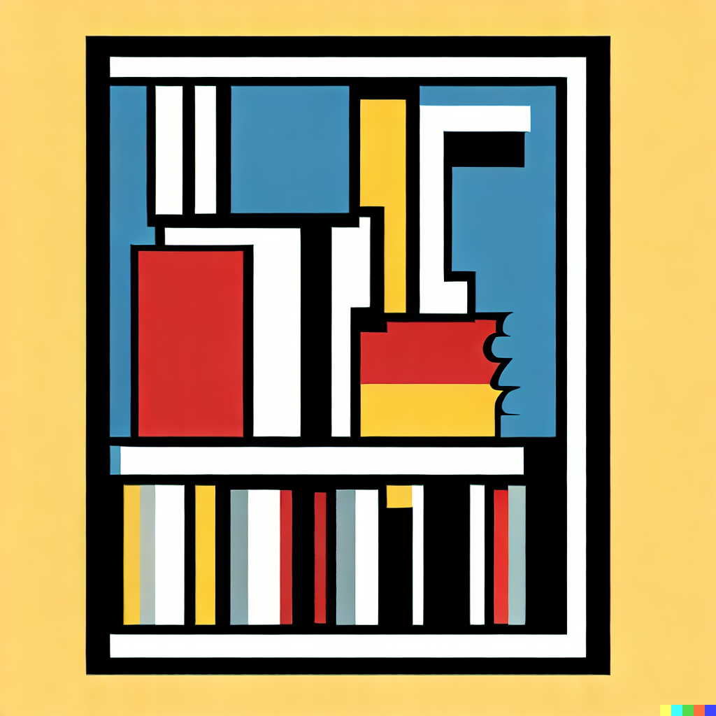 DALL·E 2023-06-26 11.55.44 – Bauhaus poster for libraries book themed