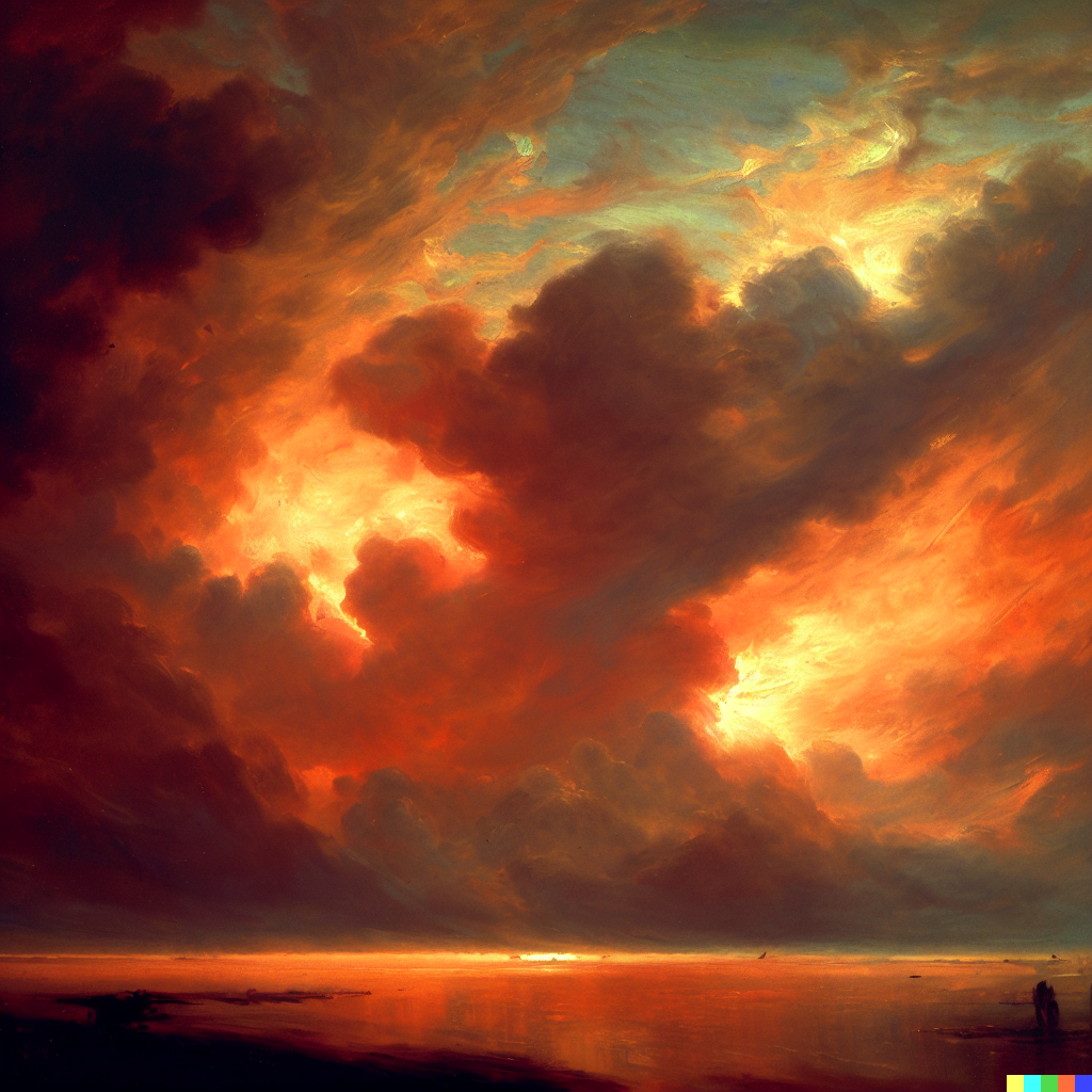 DALL·E 2023-06-26 11.56.24 – the sky on fire by ludwig munthe