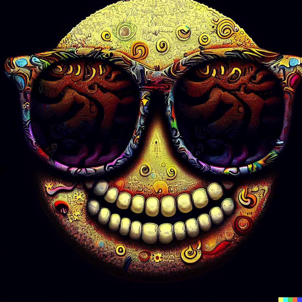 DALL·E 2023-06-26 11.57.56 – sunglasses emoji, intricately detailed digital illustration, by J. G. Quintel, Gustav Klimt, Jordan Grimmer, bayard gric, Tim Doyle, and Zdzisław Bek