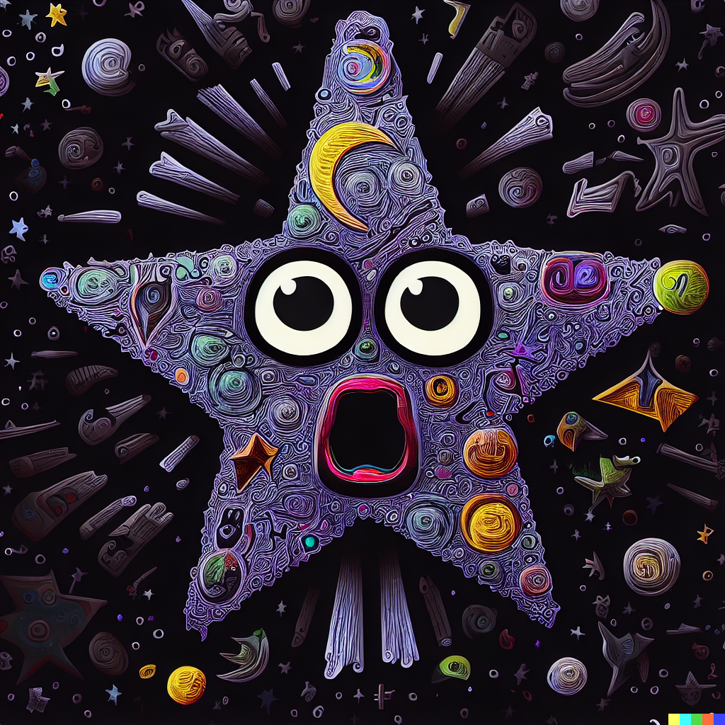 DALL·E 2023-06-26 12.00.39 – star struck emoji, intricately detailed digital illustration, by J. G. Quintel, Gustav Klimt, Jordan Grimmer, bayard gric, Tim Doyle, and Zdzisław Be
