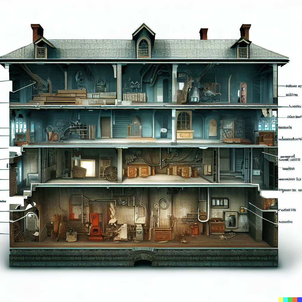 DALL·E 2023-06-26 12.06.48 – cross section of a haunted hospital with every department in detail