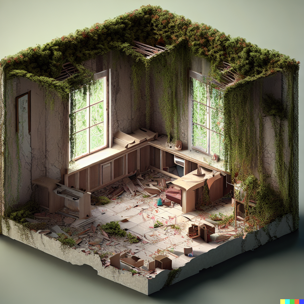DALL·E 2023-06-26 12.07.51 – imple_isometric_3d_render_amazing_smooth_textures_perfect_polymeric_art_intricate_details_perfectly_detailed cross-section photograph of a abandoned h
