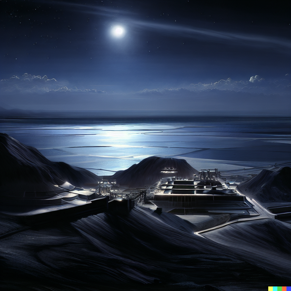 DALL·E 2023-06-26 12.13.12 – a lithium mine by monlight by hermann herzog