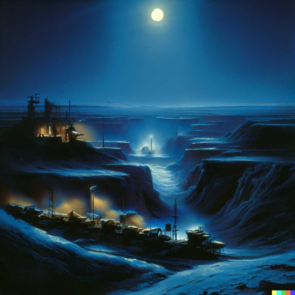 DALL·E 2023-06-26 12.13.15 – a lithium mine by monlight by hermann herzog