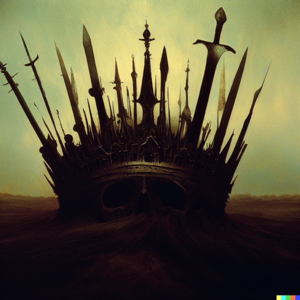 DALL·E 2023-06-26 12.32.00 – crown of daggers by Zdzisław Beksiński