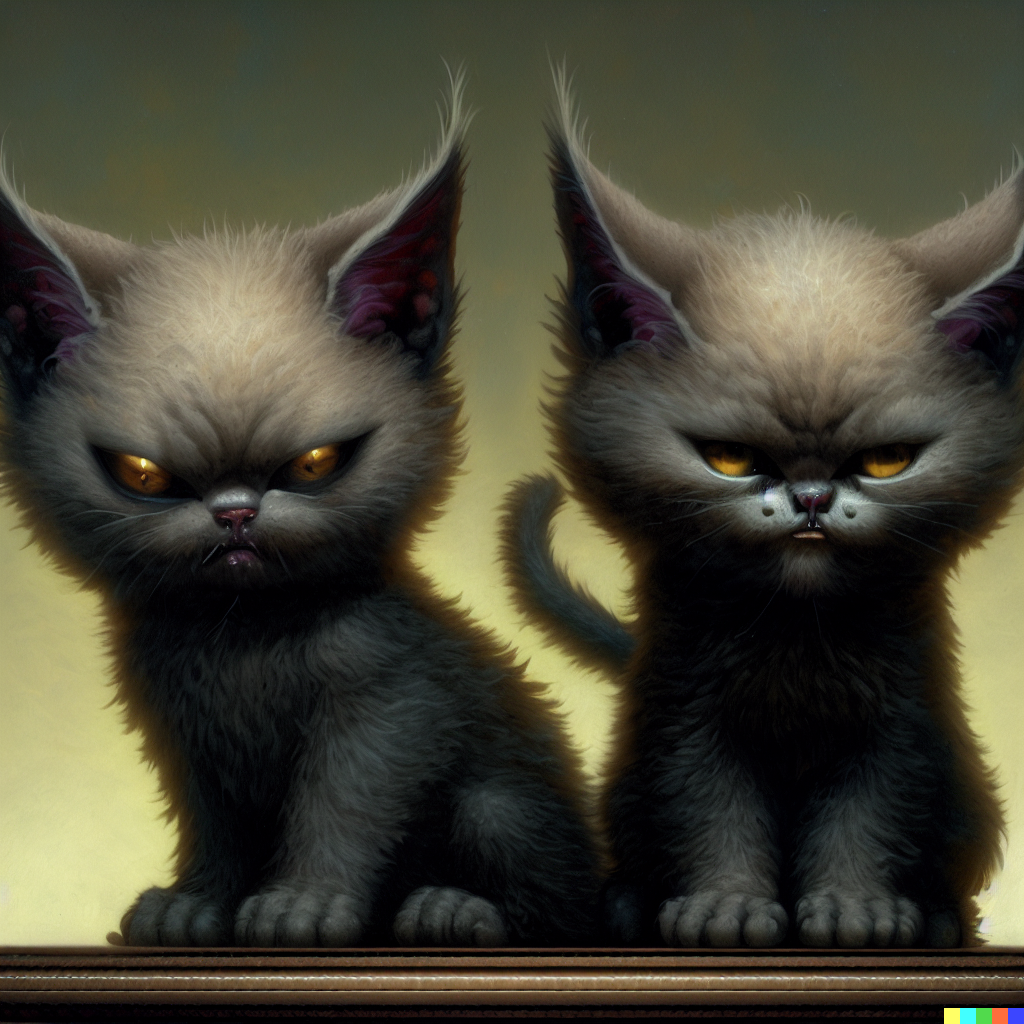 DALL·E 2023-06-26 12.41.50 – cute evil kittens by Daniel Merriam