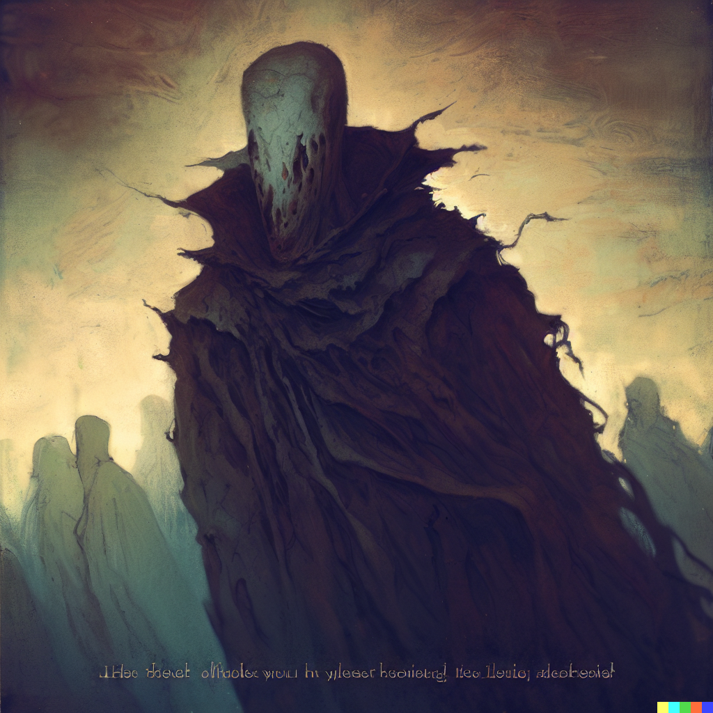 DALL·E 2023-06-26 12.45.00 – Lord of the hopeless heart and hollow eye, Thy phantoms, yet more hideous, rise concept art by Zdzisław Beksiński