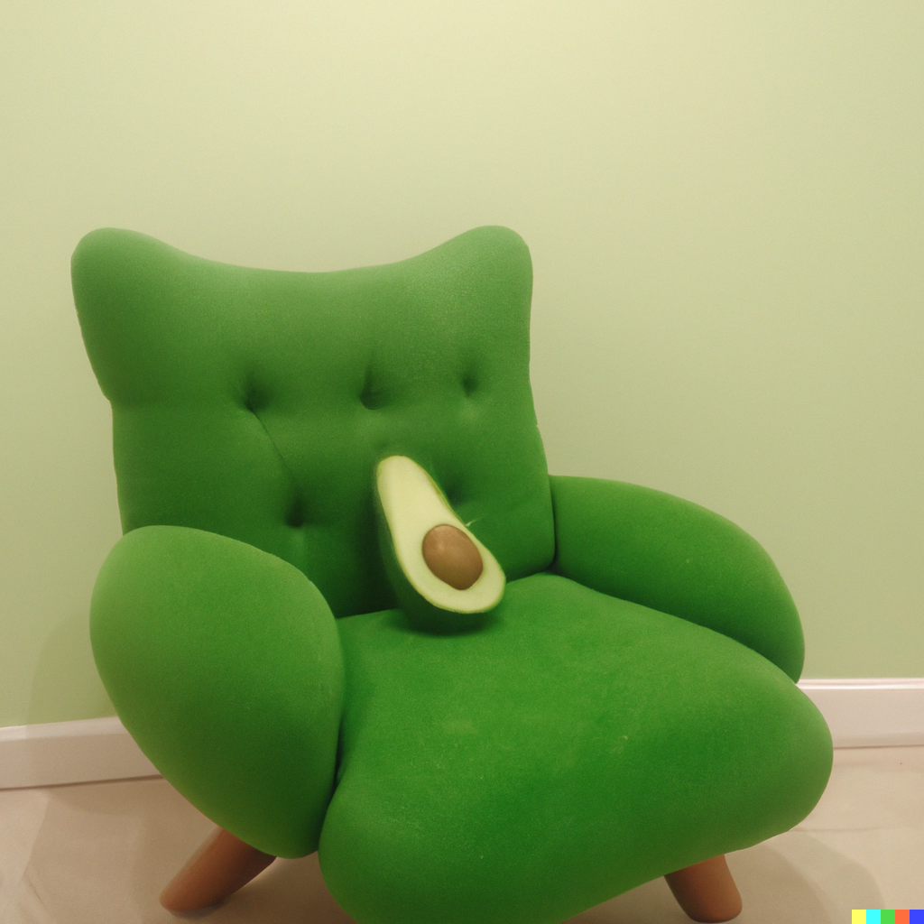 DALL·E 2023-06-26 12.48.14 – an avocado chair