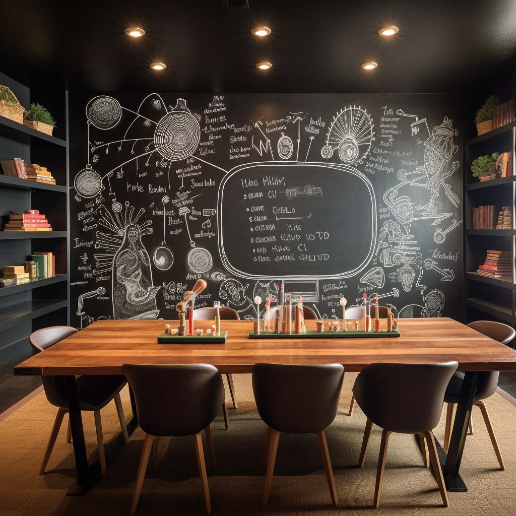sardistic_a_boardroom_with_bookshelves_chalk_on_chalkboard_desi_c68df5b0-5836-4ab0-84ef-6b1b59e4aacc